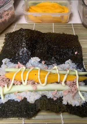 A picture of Canned Tuna, Japanese Brown Rice Kimbap.