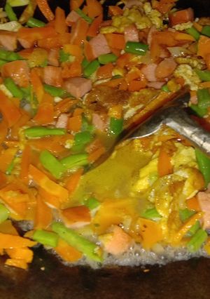 Foto resep Tumis sayuran + sosis telur bumbu saus tiram