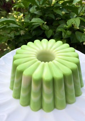 Foto resep Puding Marmer Pandan