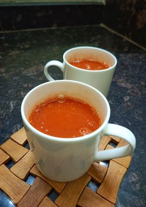 A picture of Rich Tomato and Pumpkin Soup.