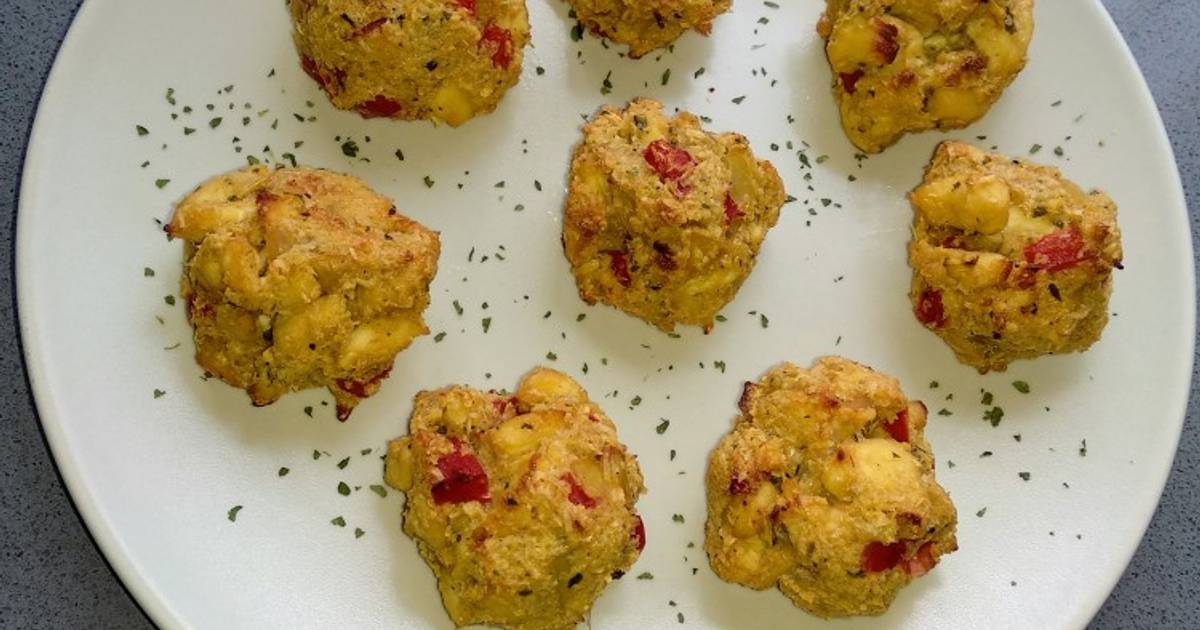Croquetaalbóndiga de pollo y pimiento rojo al horno Receta de virgi