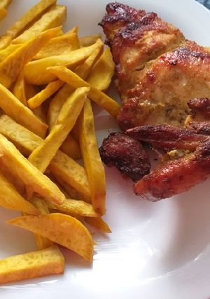 A picture of Sweet Potato Chips#4 week challenge.