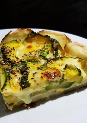 Una foto de Tarta de zucchini con base de papa