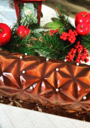 Une photo de Bûche chocolat mandarine aux quatre épices
