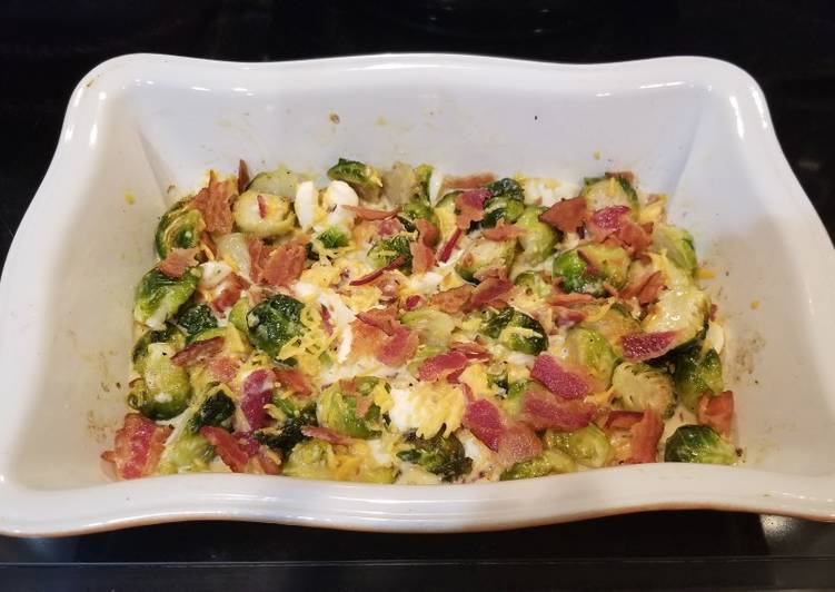 Bacon Brussel Sprouts Gratin