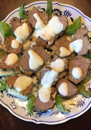 A picture of California Farm Venison Meatballs on Toast.