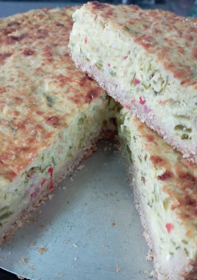 Una foto de Tarta de zapallitos con masa de harina de avena