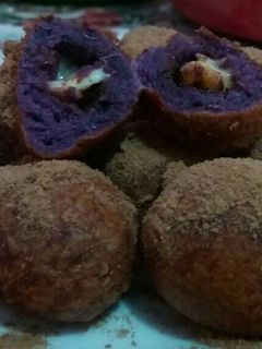 Foto resep Bola Ubi Ungu isi Nutella Keju
