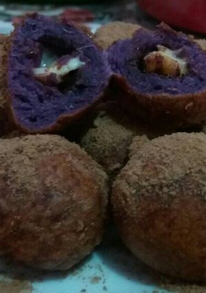 Foto resep Bola Ubi Ungu isi Nutella Keju
