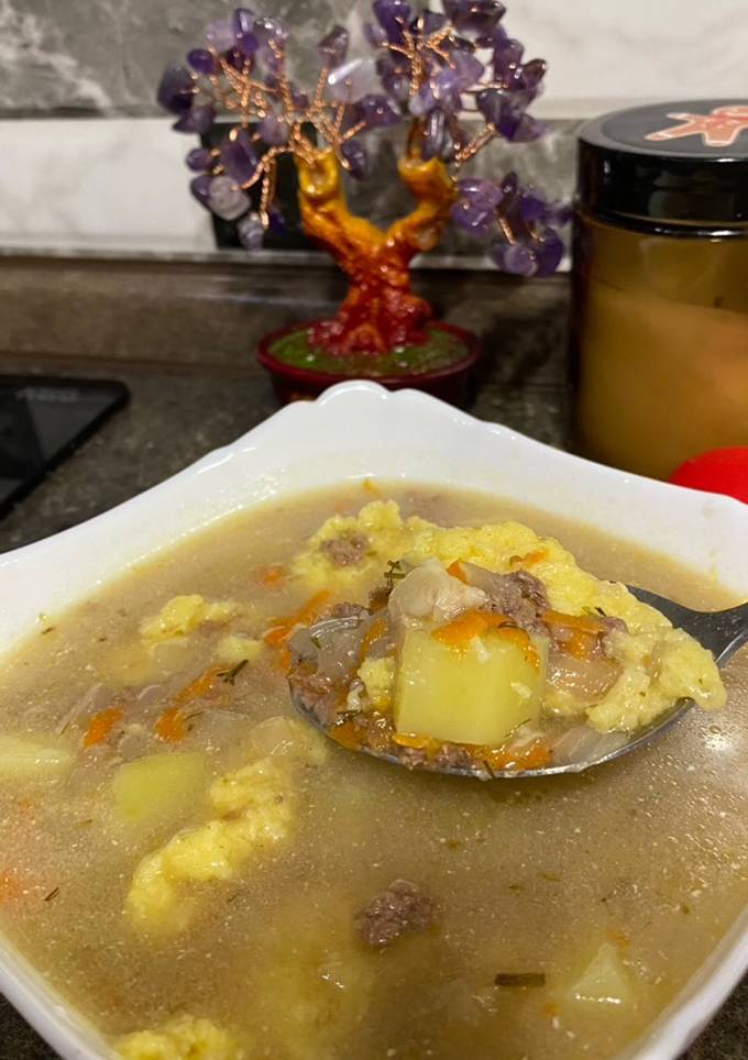 Суп з фаршем та сирними кльоцками🥘