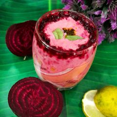 A picture of Beetroot Raita.