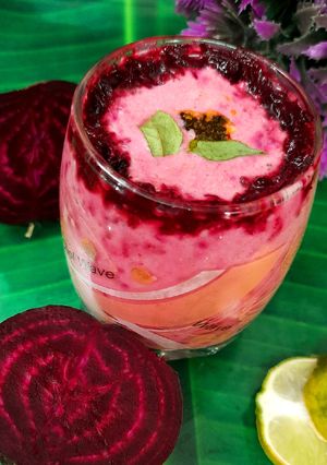 A picture of Beetroot Raita.