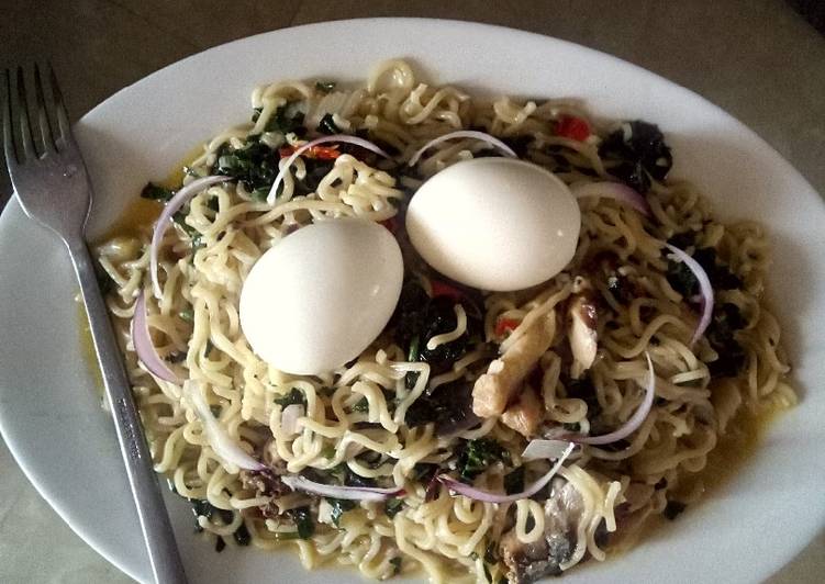 Steps to Make Quick Scented noodles and eggs