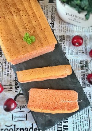 Foto resep Strawberry sponge cake dg metode au bain marie #Rebaked_Susan_Gracia