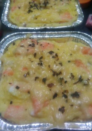 Foto resep Mpasi Nasi salmon kukus