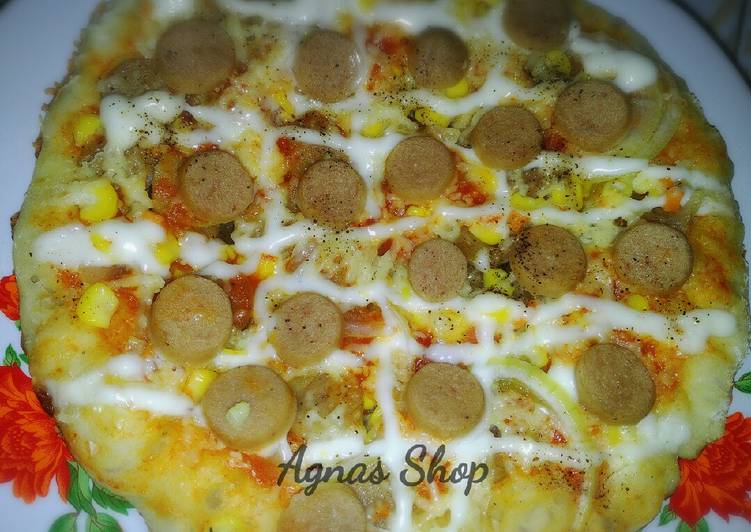 Cara Gampang Menyiapkan Pizza 🍕🍕Teflon simple No ulen(no knead), Lezat