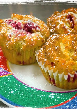 A picture of Sugar-Crusted Raspberry Muffins.