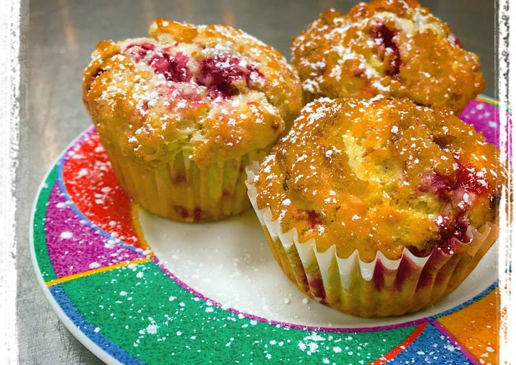 Steps to Prepare Super Quick Homemade Sugar-Crusted Raspberry Muffins