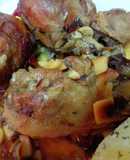 Muslitos de pollo con almendras y pasas