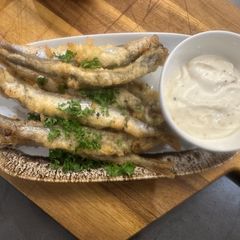 A picture of Tapas Fried Capelin Fish - with Lemon Mayo - Show Stopping and So Good for You - Enjoy :P.