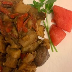 A picture of Potato curry plate!.