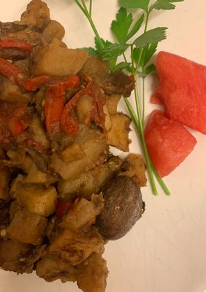 A picture of Potato curry plate!.
