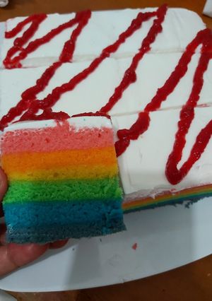 Foto resep Rainbow cake kukus