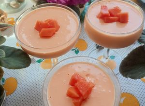 Una foto de Mousse de papaya (lechosa)