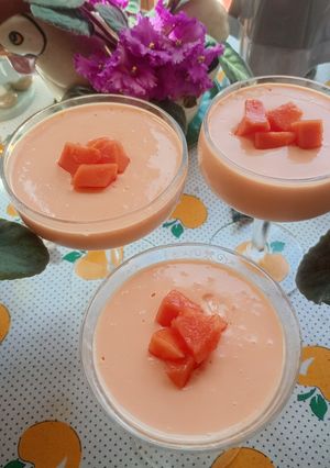 Una foto de Mousse de papaya (lechosa)