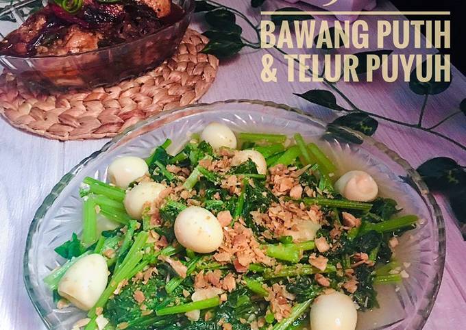 Resep Cah Sawi Hijau Bawang Putih And Telur Puyuh Oleh Wulandari Yulia