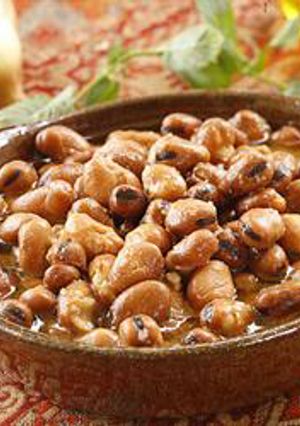 A picture of Warm fava bean salad - foul mdammas.