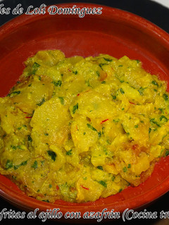 Una foto de Patatas fritas al ajillo con azafrán (Cocina tradicional)