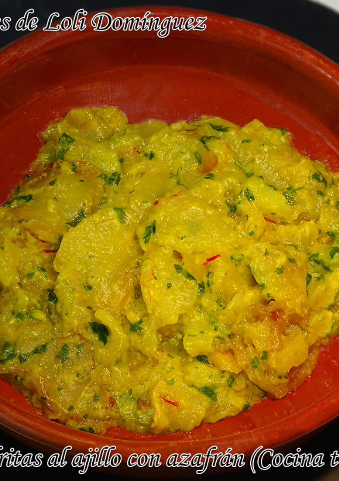 Una foto de Patatas fritas al ajillo con azafrán (Cocina tradicional)