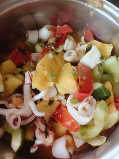 Hình của món Mực xào chua ngọt.
