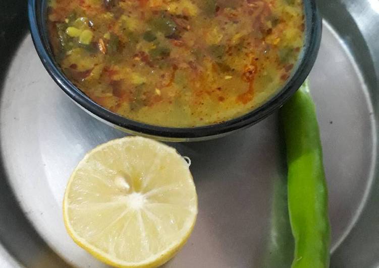 Easiest Way to Make Any-night-of-the-week Moong Chilka Dal With Palak