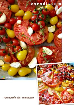Fokhagymás sült paradicsom recept fotója