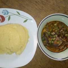 A picture of Ofe Ugba and eba.