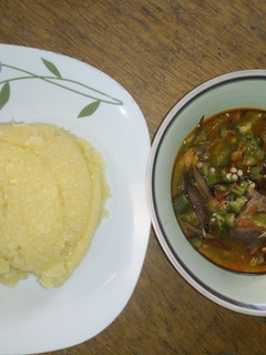 A picture of Ofe Ugba and eba.