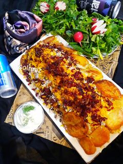 عکسی از دستور پلو با مرغ آبپزsolmaz