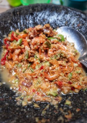 Foto resep Sambel kencur udang pete