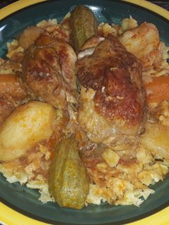 صورة لوصفة شخشوخة المركبة بالدجاج(ثيرقاقين)😋😋