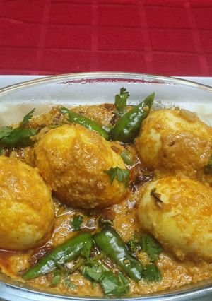 A picture of Mughlai Egg Korma.