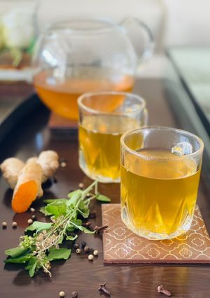 A picture of Easy kadha for cold and fever.