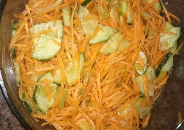 How to Prepare Super Quick Homemade Cucumber,celerystem and carrot salad #Author marathoni