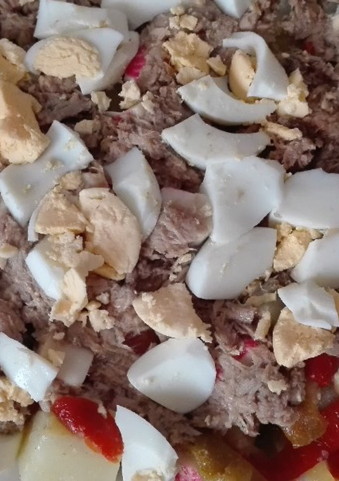 Una foto de Picadillo de patatas y pimientos