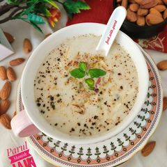 A picture of जिंजर आलमंड सूप (ginger almond soup recipe in Hindi).