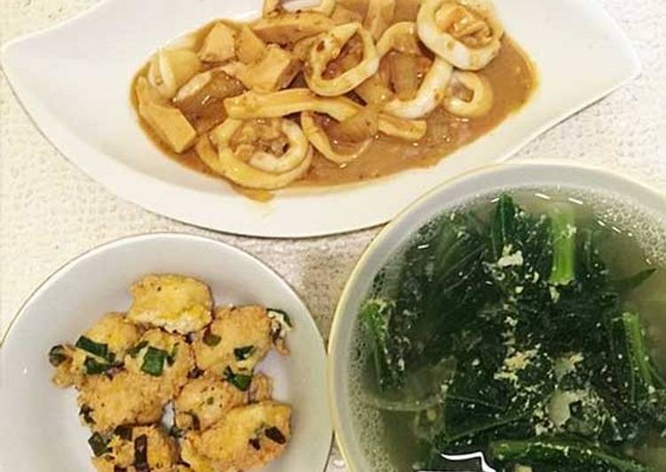 Cumi Telur Asin dan Sayur Sawi