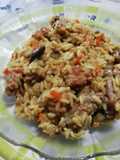 Risotto con menudos y chorizo
