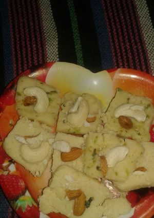 A picture of Homemade malai burfee.