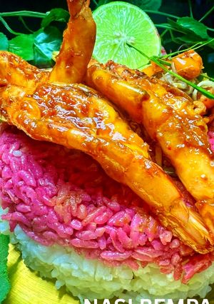 Foto resep Nasi Rempah Merah Putih Udang Bakar Jimbaran